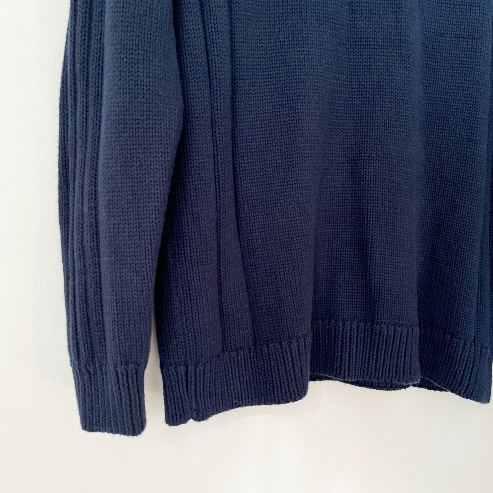 NWT Flag & Anthem 1/4 Snap Heavyweight Knit Mock Neck Sweater Mens Medium Navy - Picture 4 of 11